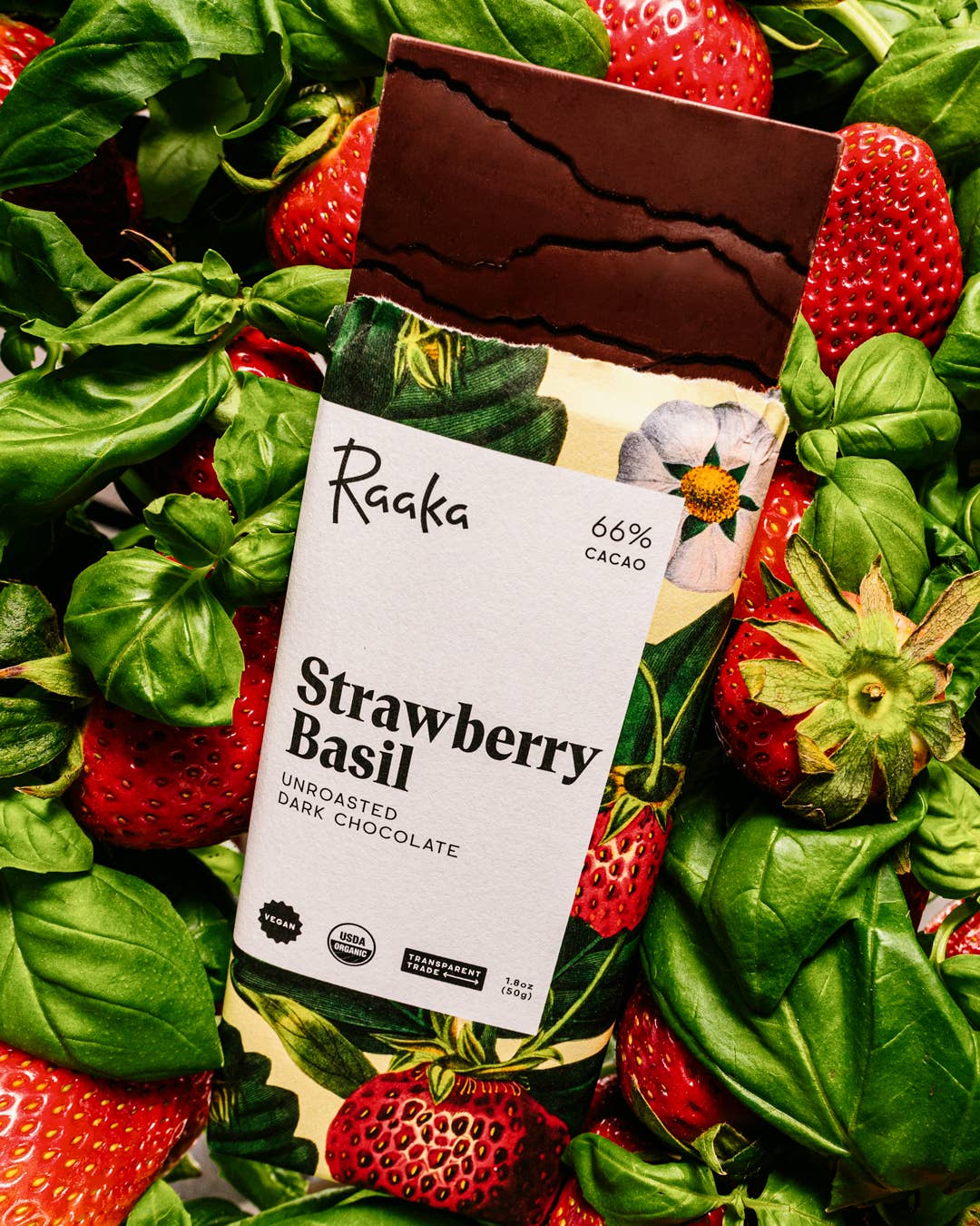 66% Strawberry Basil Choclate Bar
