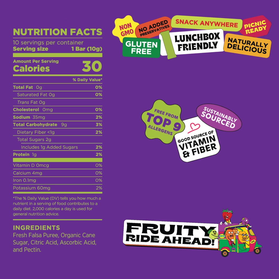 Freaky Falsa (Sherbert Berry) Natural Fruit Bars