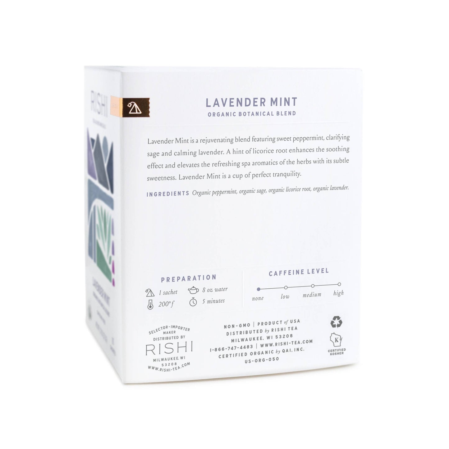 Lavender Mint Organic Herbal Tea Sachets