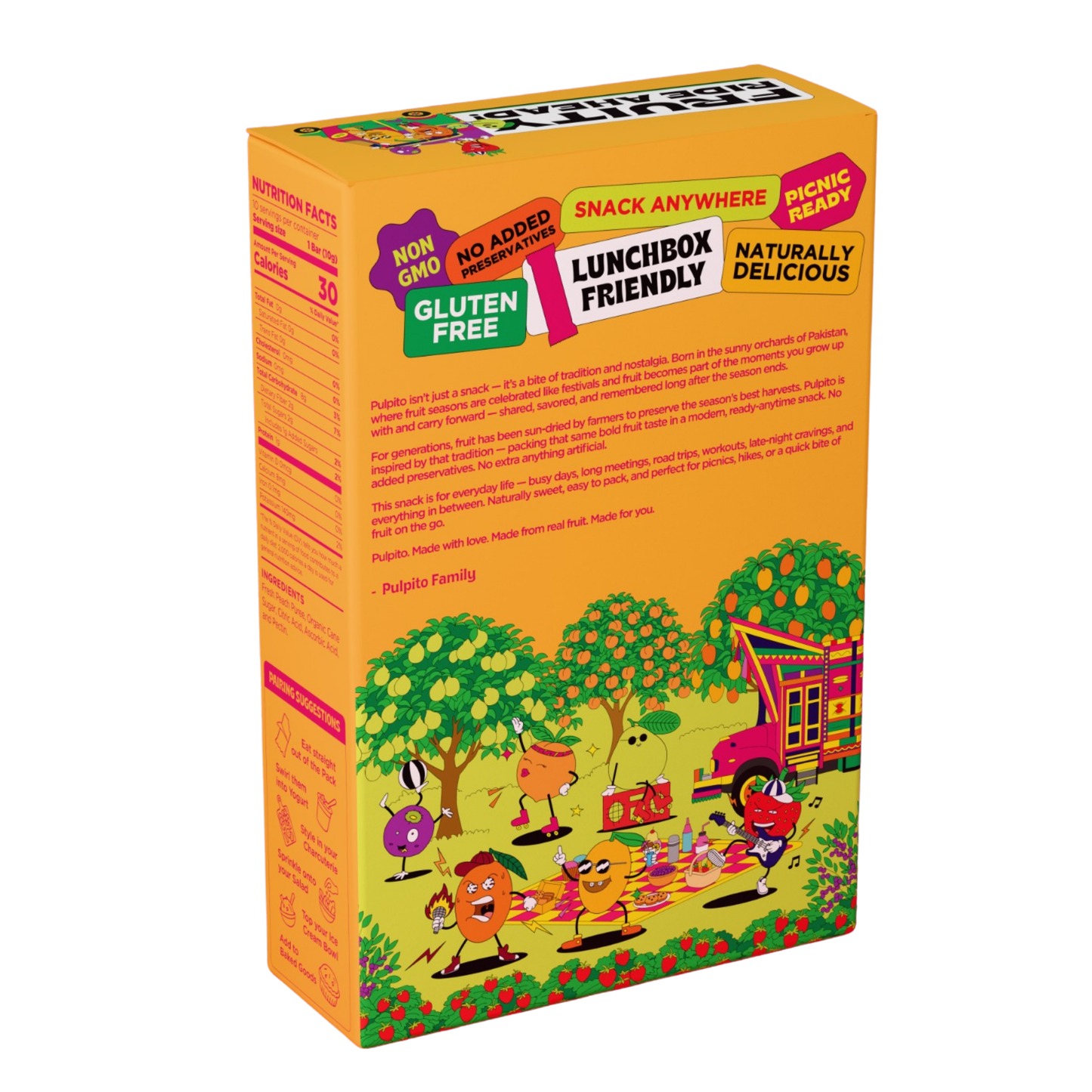 Pretty Peach  - Natural Fruit Snacks - Dried Fruit Bars