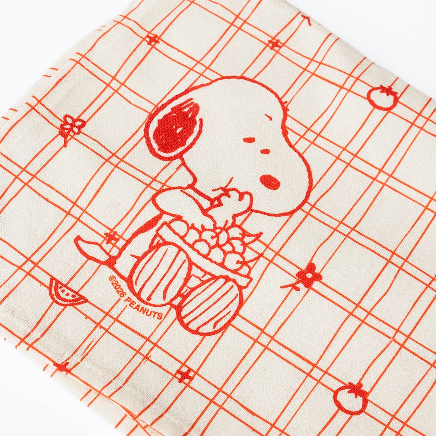 3P4 x Peanuts® - Snoopy Cherry Basket Tea Towel (Red)