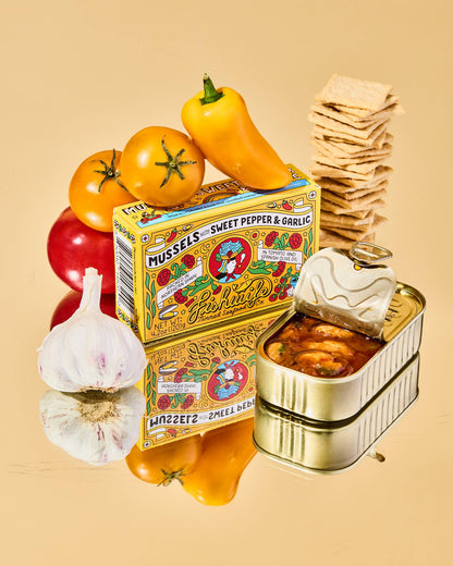 Mussels with Sweet Pepper & Garlic