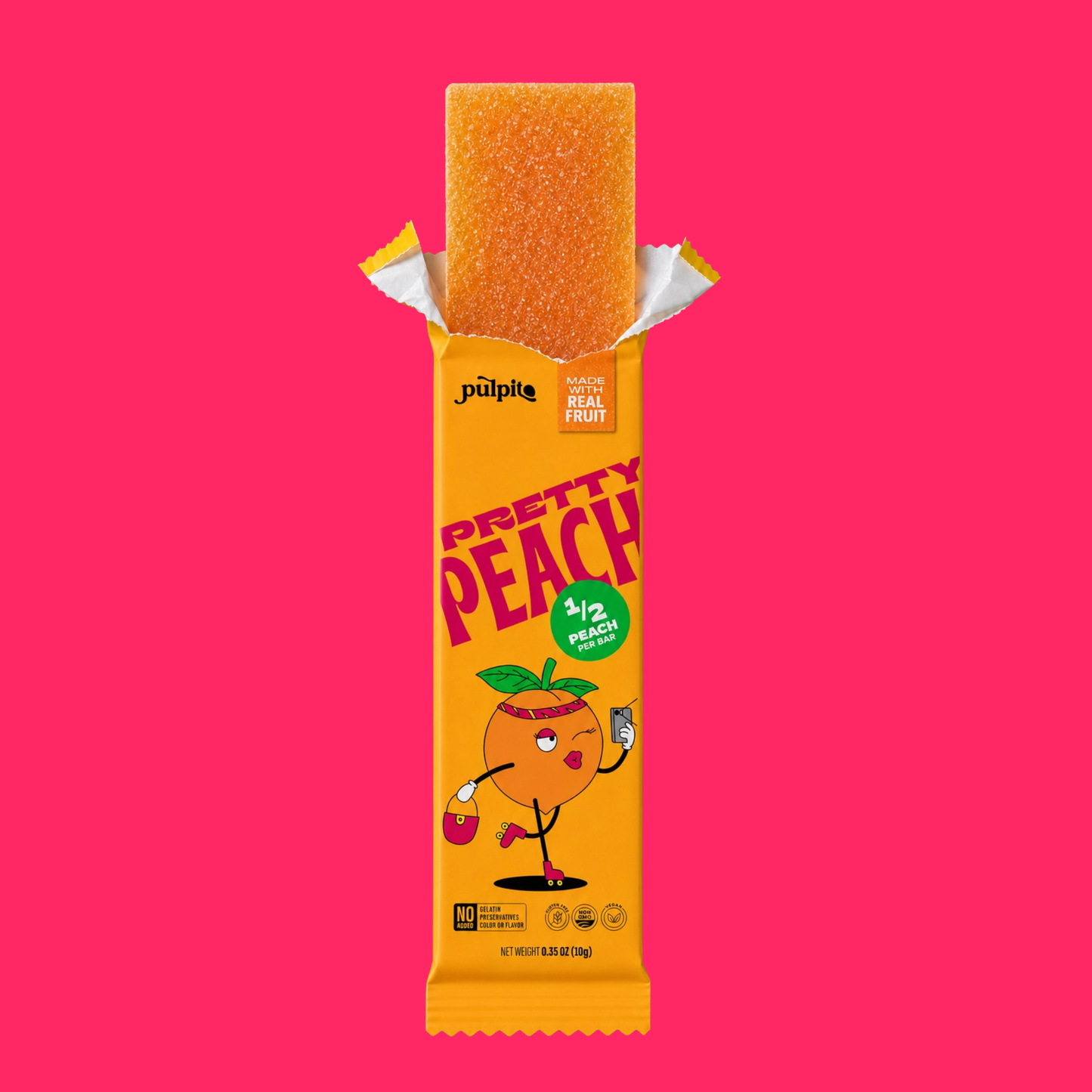 Pretty Peach  - Natural Fruit Snacks - Dried Fruit Bars