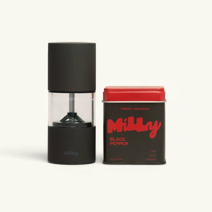 Milly Pepper Starter Set — Fresh Pepper & Ceramic Mill: WHITE