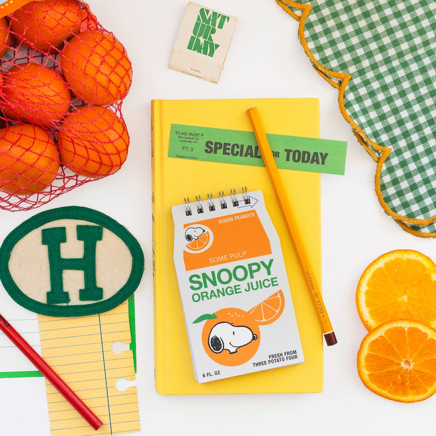 3P4 x Peanuts® Grocery - Snoopy Orange Juice Mini Notebook