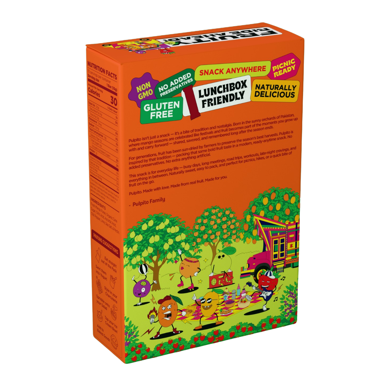 Masala Mango  - Natural Fruit Snacks - Dried Fruit Bars
