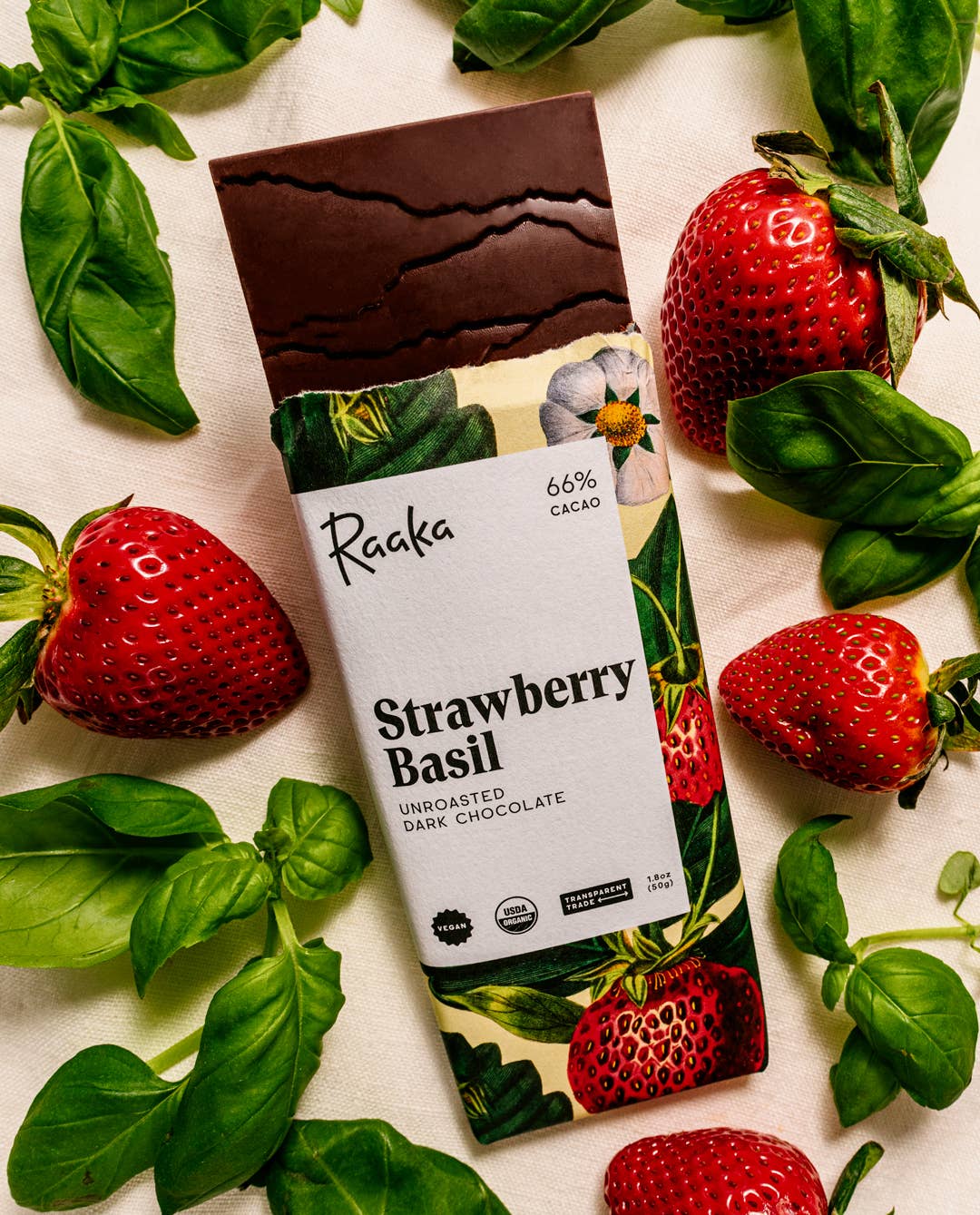 66% Strawberry Basil Choclate Bar