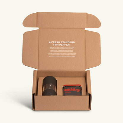 Milly Pepper Starter Set — Fresh Pepper & Ceramic Mill: BLACK