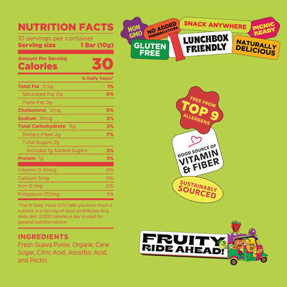 Groovy Guava - Natural Fruit Snacks - Dried Fruit Bars