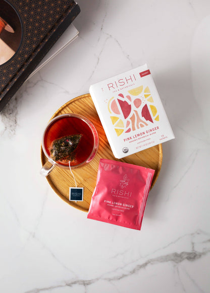 Pink Lemon Ginger Organic Herbal Tea Sachets