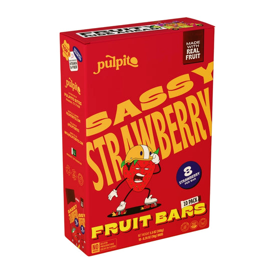Sassy Strawberry - Natural Fruit Snacks - Dried Fruit Bars