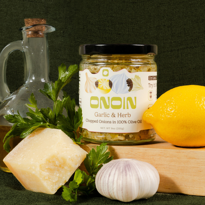 Garlic & Herb Chopped Onions – Gourmet Condiment & Sauce