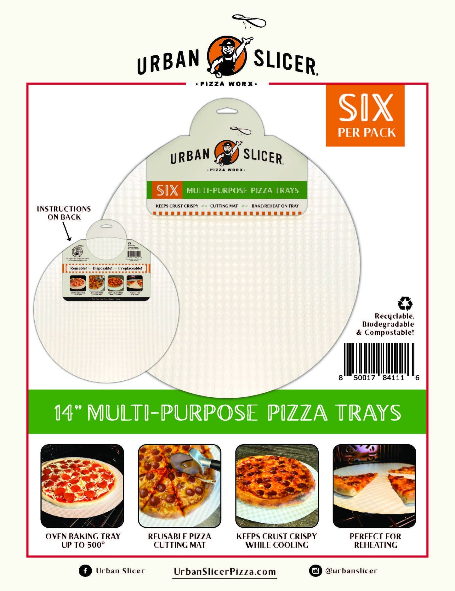 14" MULTI-USE PIZZA TRAY 6 pack