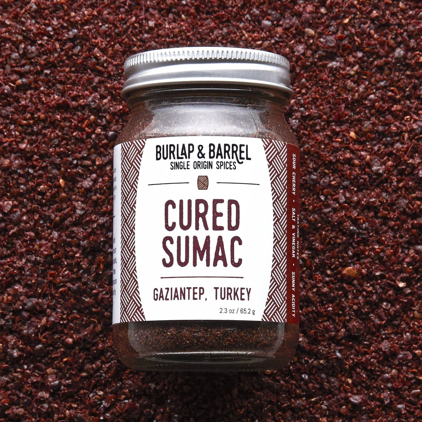 Cured Sumac (Sumak) - Single Origin Spice & Seasoning: 2.3 oz glass jar