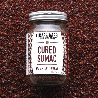 Cured Sumac (Sumak) - Single Origin Spice & Seasoning: 2.3 oz glass jar